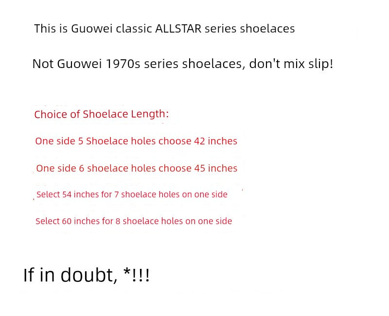 All Star Is Suitable for Star Arrow Pure White Shoelaces