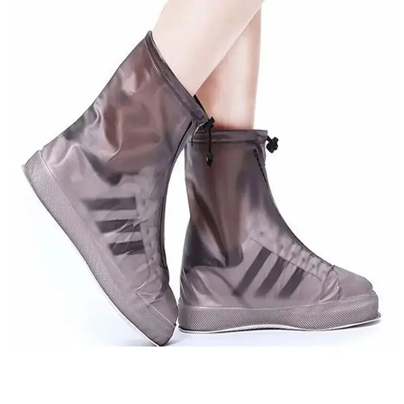 1 Pair Waterproof Shoe Cover Silicone Sport Rain Boot Cover with Layer Non-slip Material Wear-resistant Thick Shoes Cover Unisex
