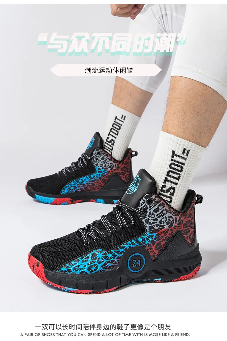 Men Professional Basketball Shoes Kids Men's Cushioning Light Basketball Sneakers Women Mesh Breathable Outdoor Sports Shoes