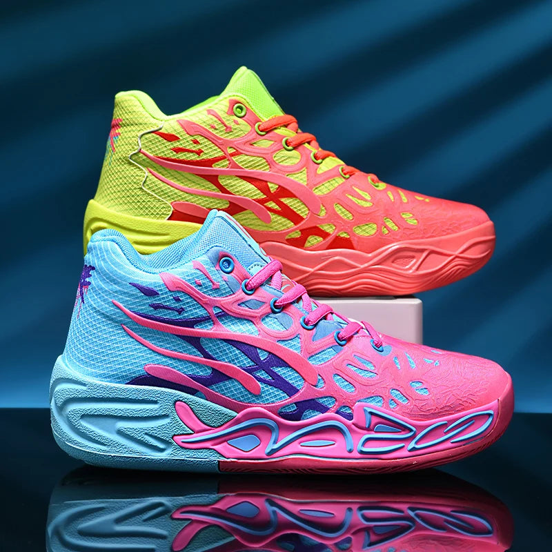 Mens Basketball Shoes Lightweight Comfortable Summer Fitness Training Shock-absorbing High-top Casual Walking Shoes for Men