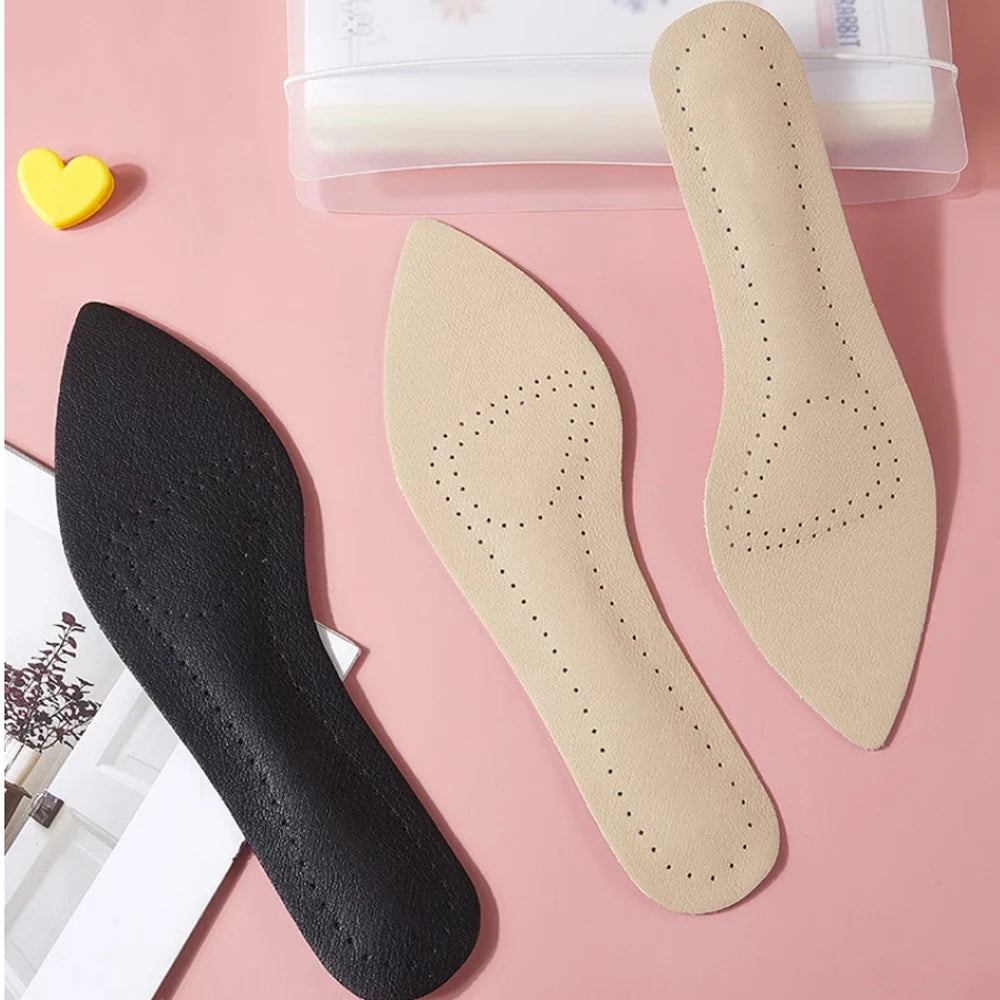 Leather Self-adhesive Insoles for Women High-heels Sandals Anti Slip Breathable and Sweat-absorbent Shoe Pad Adhesive Stickers