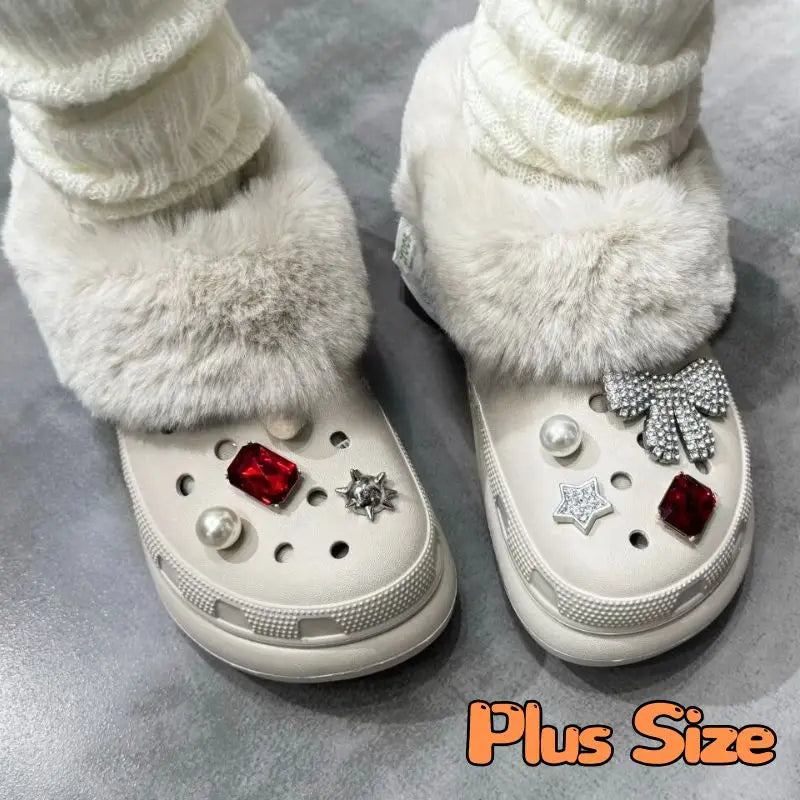 Hot 1 Pair Winter Warm Shoe Cover Inserts Plus Size Furry Replacement Fur Insoles Thickened Fuzzy Fur Insert Lining Shoe Inner