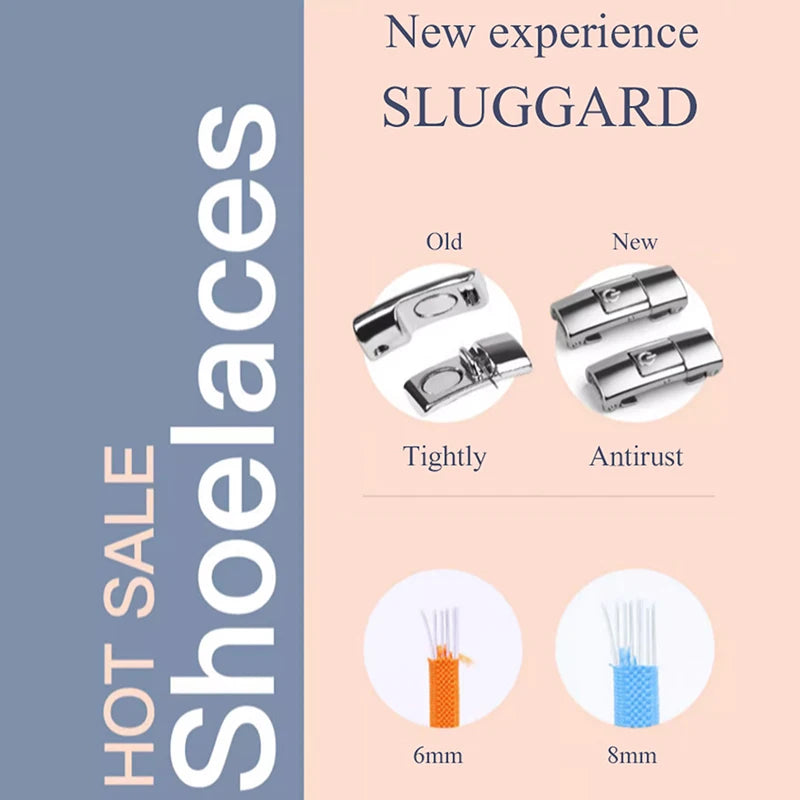 8mm No Tie Shoe Laces Press Lock Shoelaces Without Ties Elastic Laces Sneaker Adult Widened Flat Shoelace for Shoes