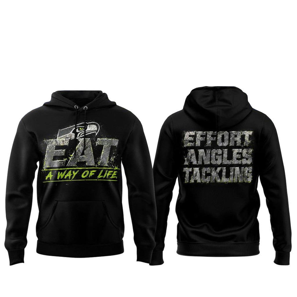 Seattle Seahawks Coach Mike Macdonald 2026 Effort Angles Tackling Graphic Shirt for Football Fans