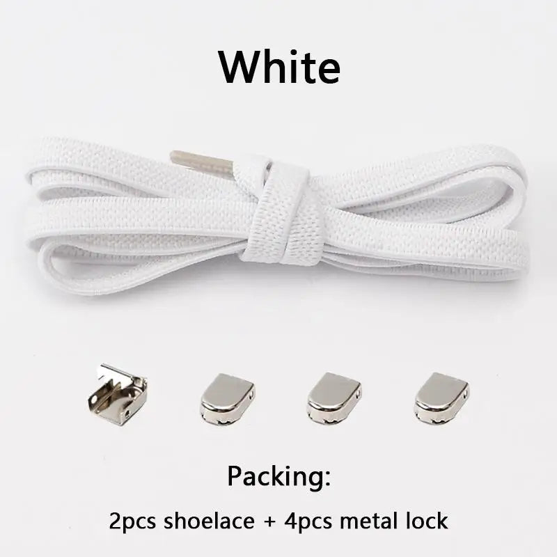 No tie Shoe laces Elastic laces Sneakers Flat Shoelaces without ties Quick Shoelace for Shoes  Adult One Size fits All Shoes