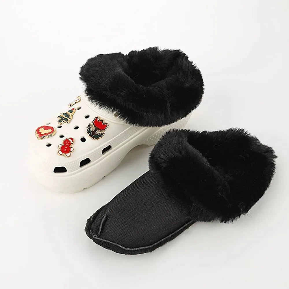 1 Pair Winter Warm Insoles For Women Men Thickened Plush Fur Lining Inserts clogs Lining Shoes Pads Removable Clogs Shoe Covers