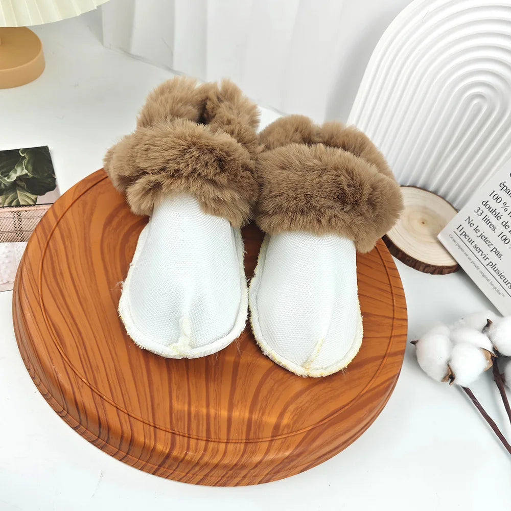 Pair Hole Shoes Plush Liner Winter Warm Inserts for Slippers Shoe Covers Soft Thickened Fur Lining Detachable Shoe Pads