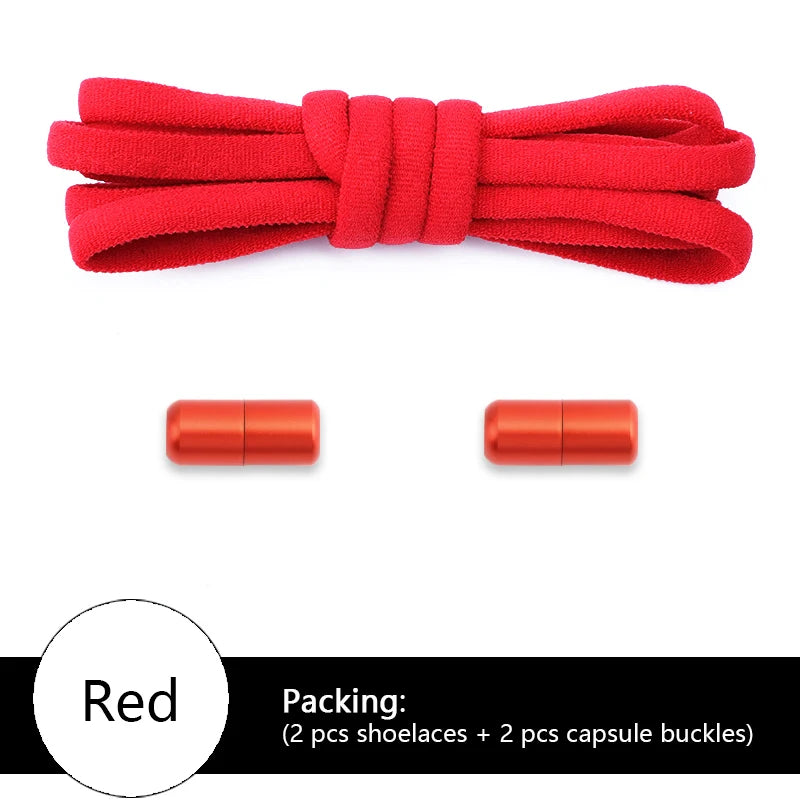 Elastic laces Sneakers Colorful Options No tie Shoelace for Sports Round Shoelaces without ties Adult Shoes Accessories