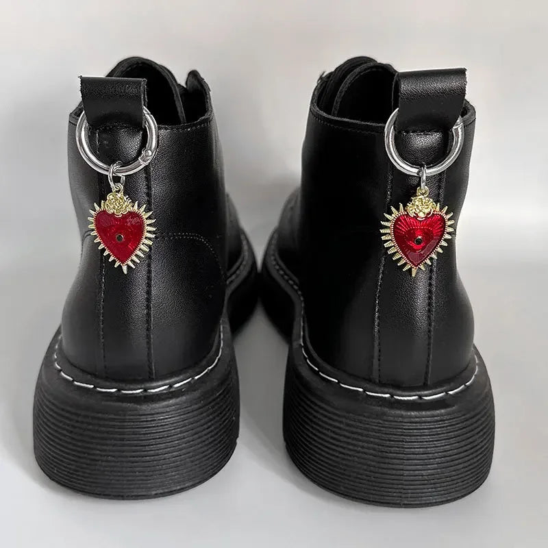 2pcs Metal Hollow Stars Hearts Pendant Boots Shoes Buckles Boots Decoration Party Pendant Fashion Shoe Accessories Shoe Charms