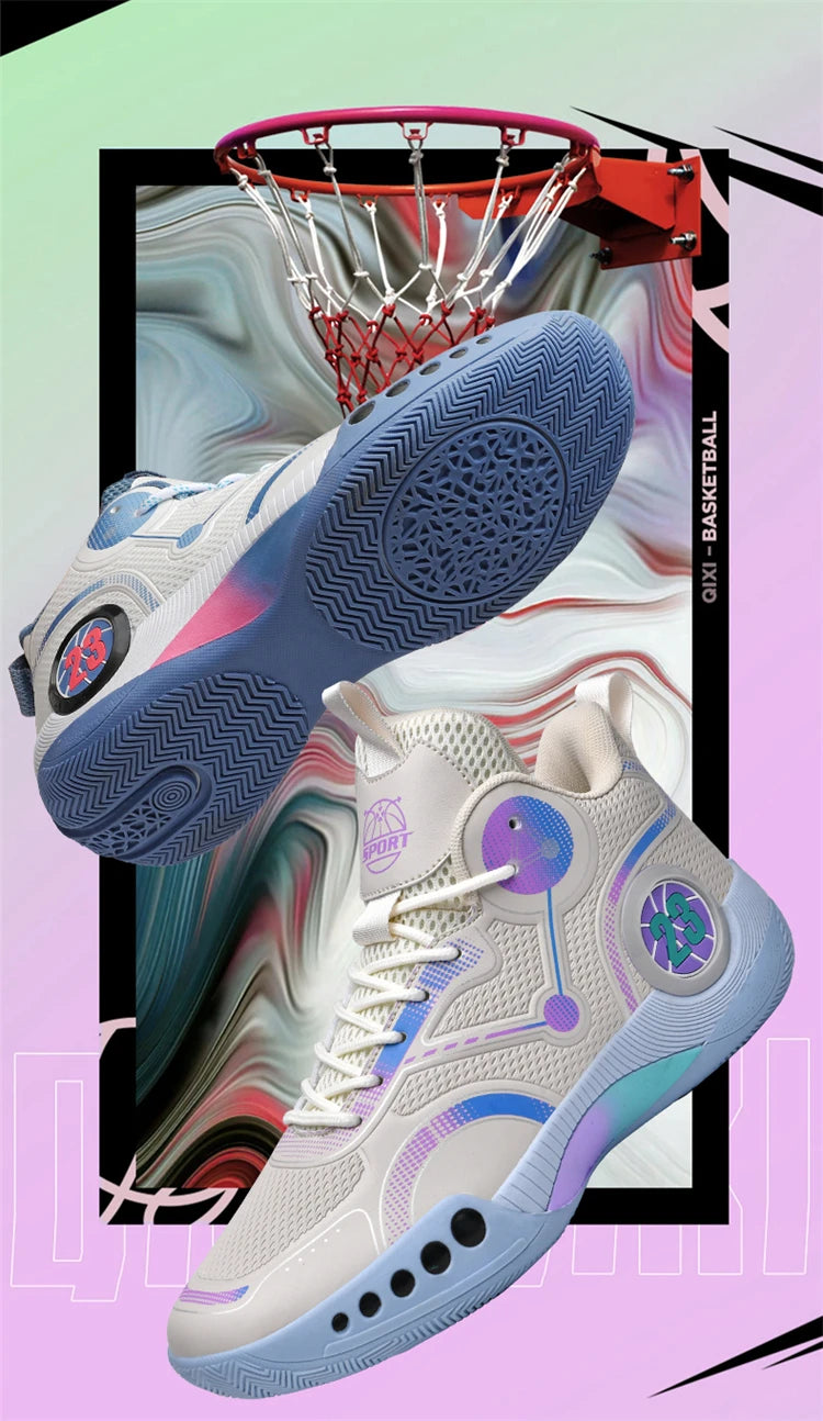 Men's Basketball Shoes Breathable Cushioning Non-Slip Wearable Sports Shoes Gym Training Athletic Basketball Sneakers for Women
