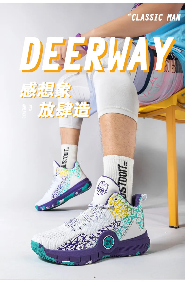 Men Professional Basketball Shoes Kids Men's Cushioning Light Basketball Sneakers Women Mesh Breathable Outdoor Sports Shoes