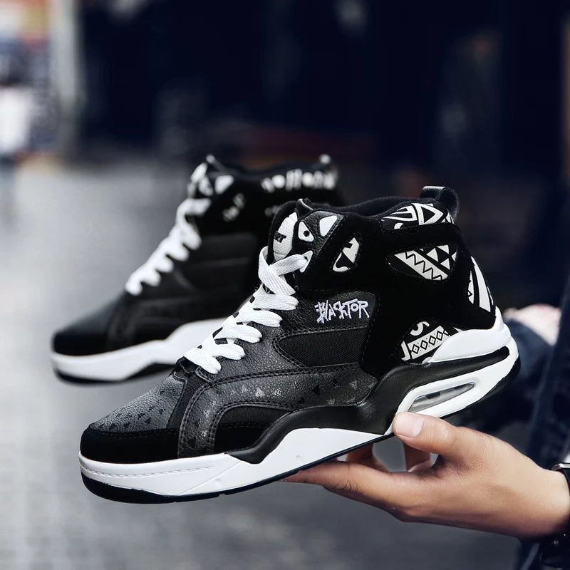 Mens Basketball Shoes Air Cushion Sports Shoes Outdoor Non-Slip Wearable Athletic Male Running Shoes Boys Sneakers