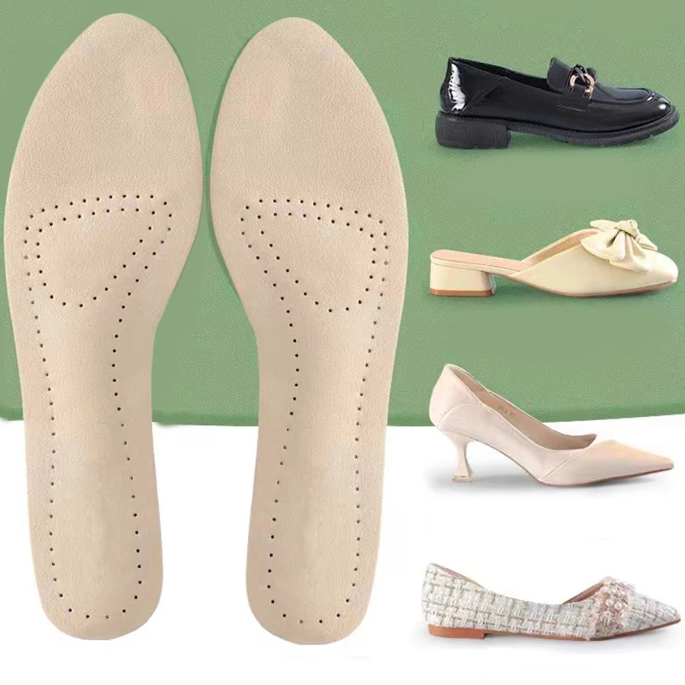 Leather Self-adhesive Insoles for Women High-heels Sandals Anti Slip Breathable and Sweat-absorbent Shoe Pad Adhesive Stickers