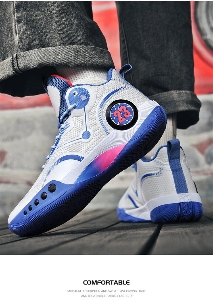 Men's Basketball Shoes Breathable Cushioning Non-Slip Wearable Sports Shoes Gym Training Athletic Basketball Sneakers for Women