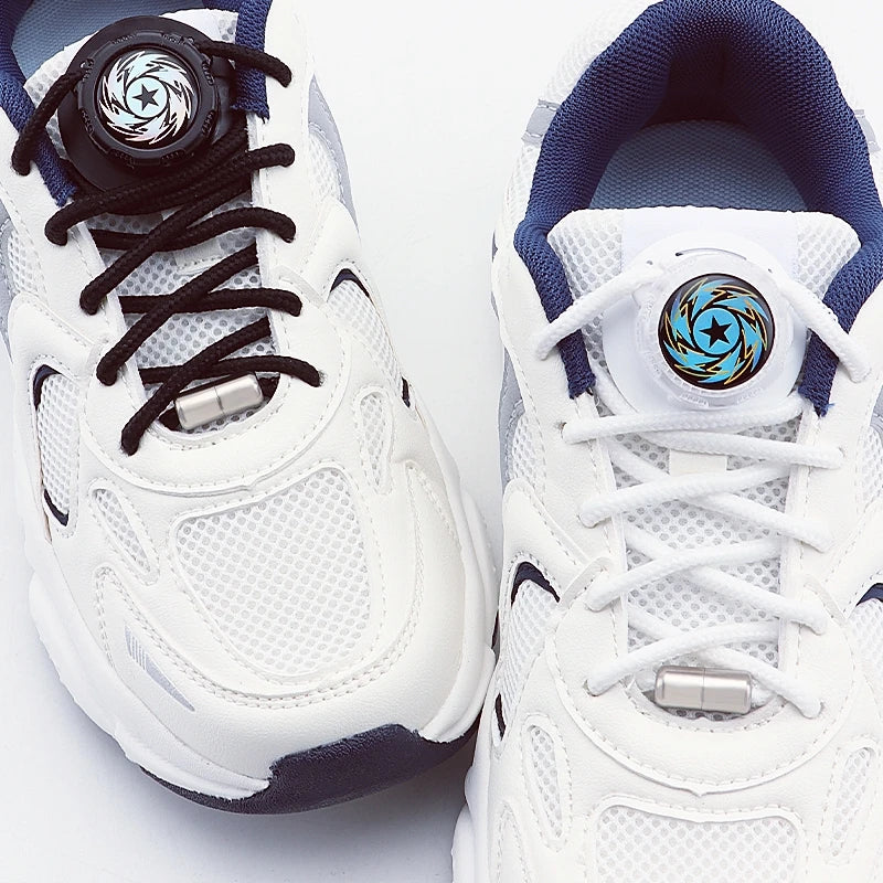 Upgrade Easy Installation Automatic Shoe Laces Without Ties Swivel Metal Capsule Buckle Shoelaces Thick Rope Sneakers Shoelace