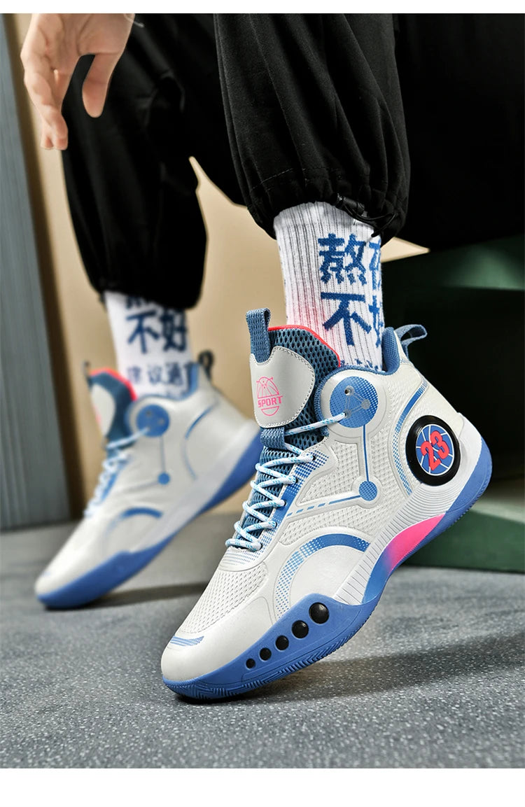 Men's Basketball Shoes Breathable Cushioning Non-Slip Wearable Sports Shoes Gym Training Athletic Basketball Sneakers for Women