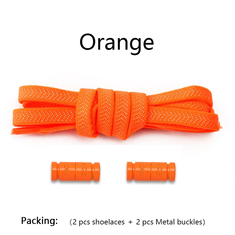 Colorful Capsule Lock Shoelaces Without ties Elastic Laces Sneakers No Tie Shoe laces Kids Adult Flat Quick Shoelace for Shoes