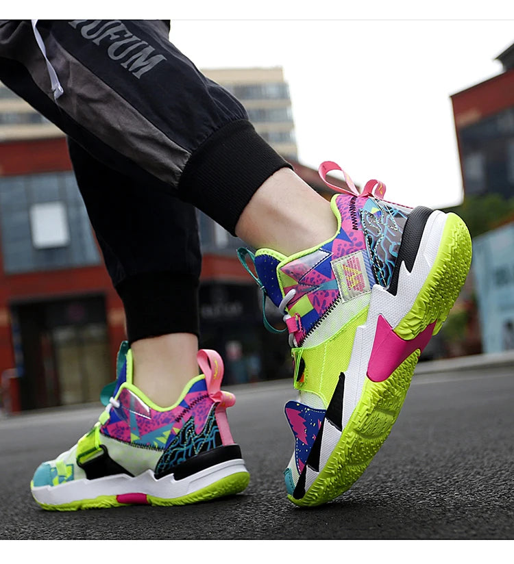 Men Basketball Shoes Couple Brethable Outdoor Sports Shoes Women Basketball Sneakers Men Trainer Gym Shoes Male High-top