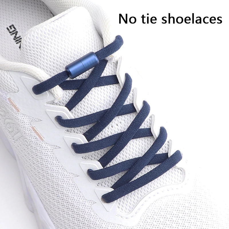 Elastic laces Sneakers Colorful Options No tie Shoelace for Sports Round Shoelaces without ties Adult Shoes Accessories