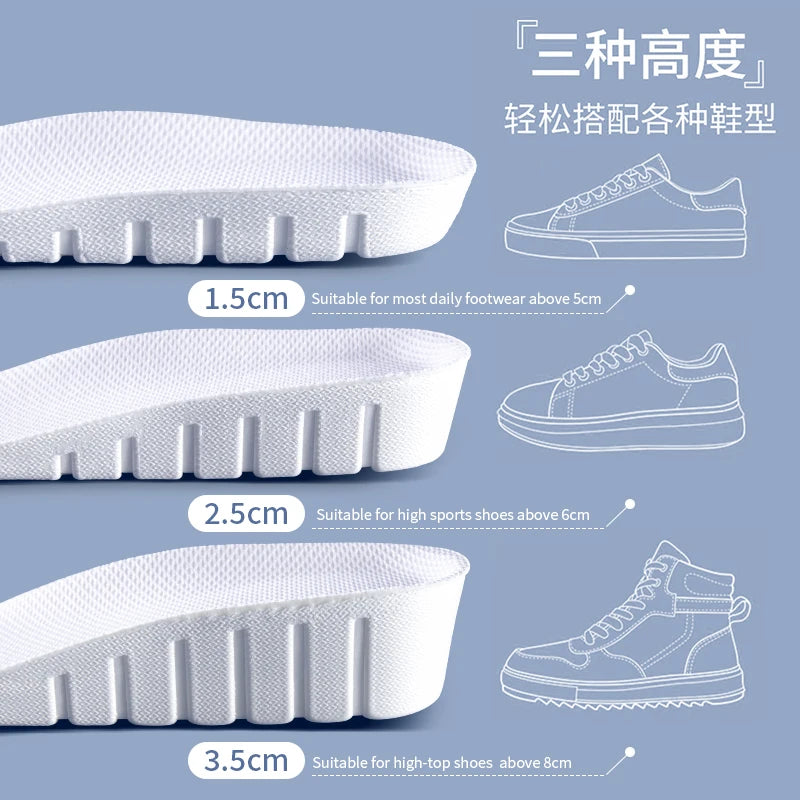 2025 Invisiable Height Increase Insoles for Feet Breathable Elevator Height Increase Templates Insoles for Women Men Shoes Pads
