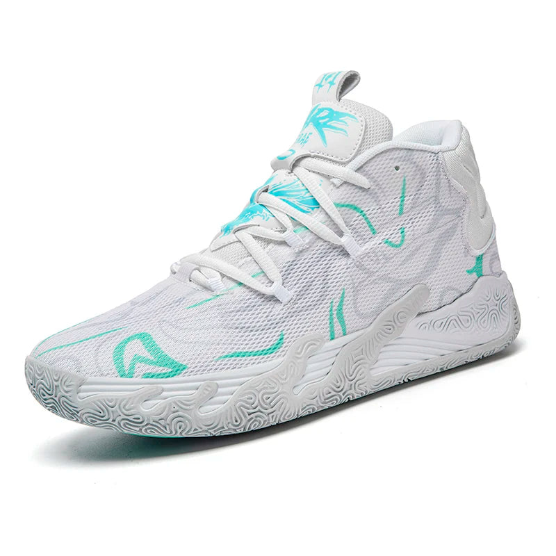 High-Top Basketball Sneakers – Breathable Cushioned Sports Shoes