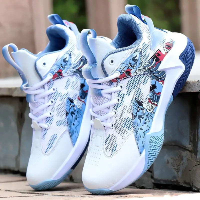 Men’s High-Top Basketball Shoes – Lightweight Cushioned Sneakers for Outdoor Training