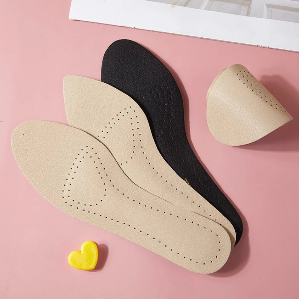 Leather Self-adhesive Insoles for Women High-heels Sandals Anti Slip Breathable and Sweat-absorbent Shoe Pad Adhesive Stickers