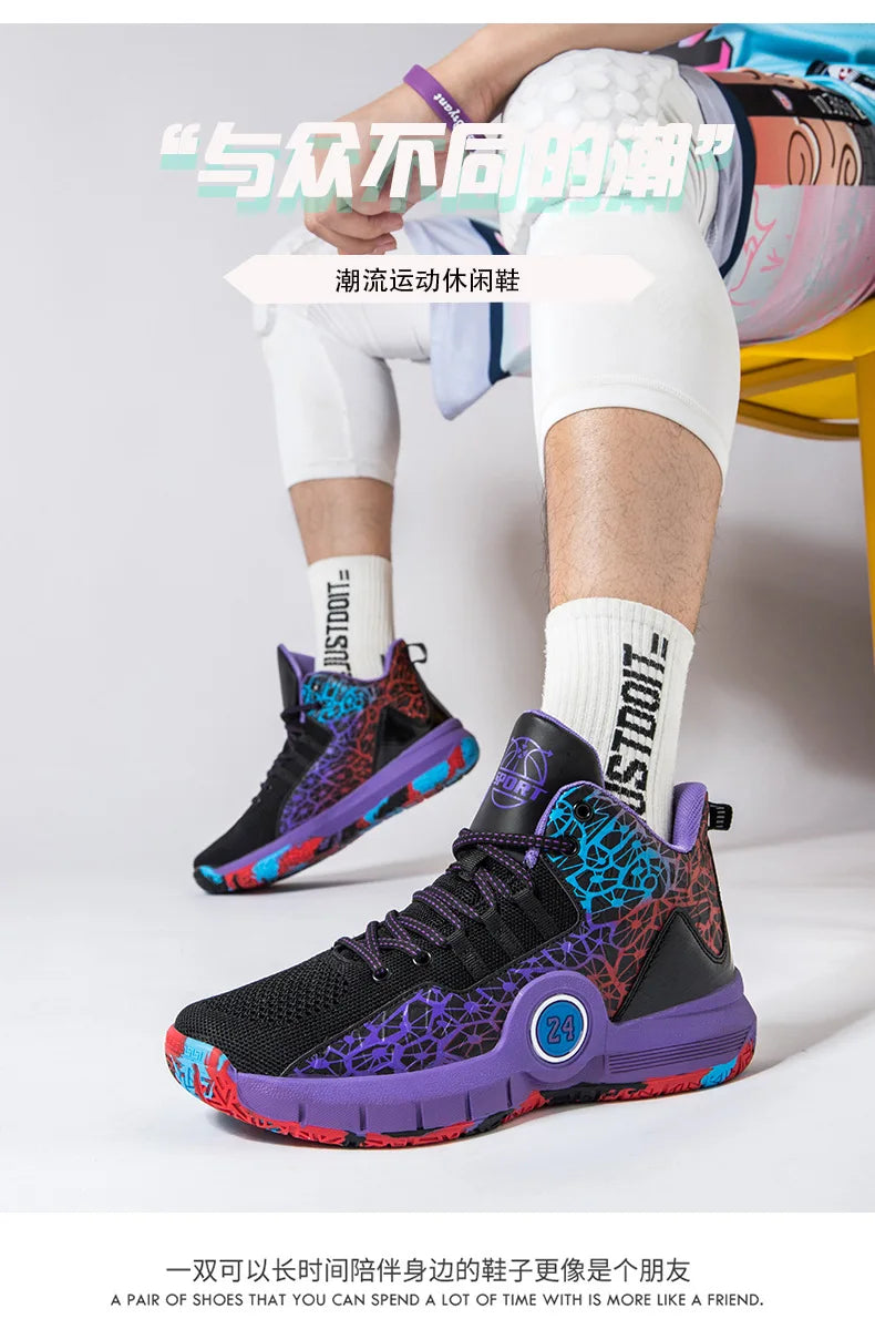 Men Professional Basketball Shoes Kids Men's Cushioning Light Basketball Sneakers Women Mesh Breathable Outdoor Sports Shoes