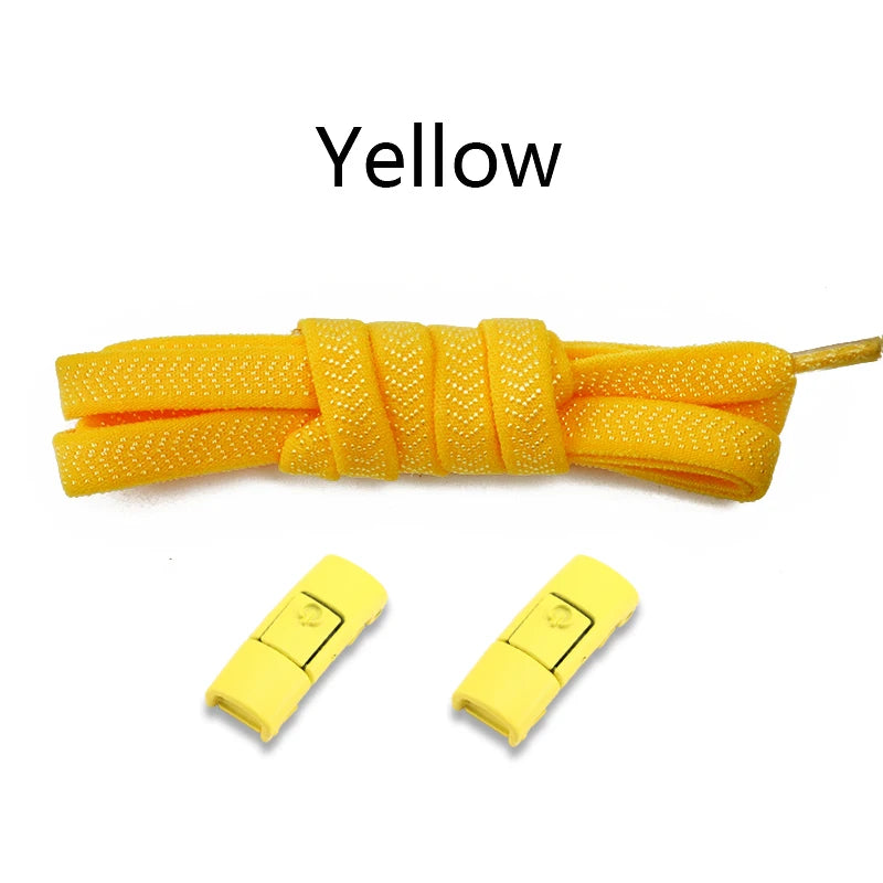 20 Colors Elastic Shoe Laces Without Ties For Sneaker Flats Shoelaces Press Metal lock Lazy Shoelace Casual Shoes Accessories