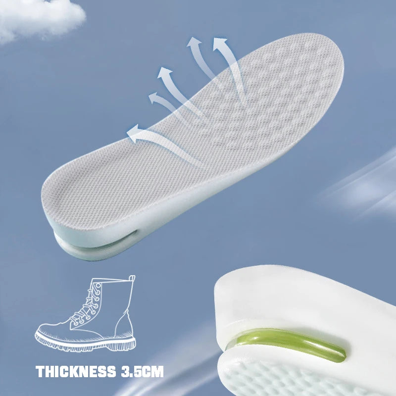 1Pair Height Increase Insole for Feet Sports Air Insoles Comfort Plantar Fasciitis Shoes Inserts Shock Absorbing Shoe Pads