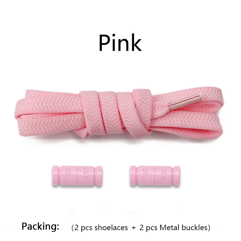Colorful Capsule Lock Shoelaces Without ties Elastic Laces Sneakers No Tie Shoe laces Kids Adult Flat Quick Shoelace for Shoes