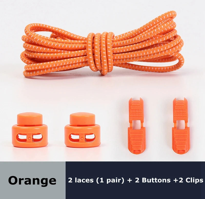 Round Shoe Laces Elastic No Tie Shoelaces Plastic Lock Suitable For All Sports Shoes Accessories Lazy Shoe Lace Rubber band