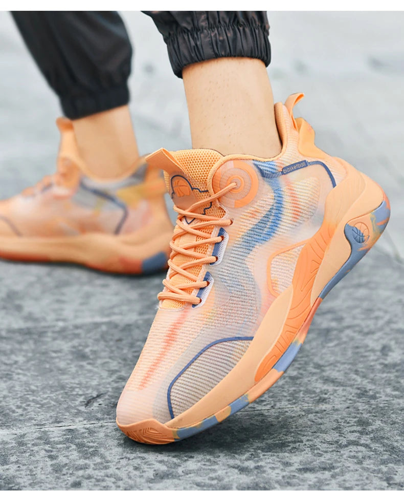 Men’s Mid Basketball Shoes – Non-Slip, Cushioned Outdoor Workout Sneakers