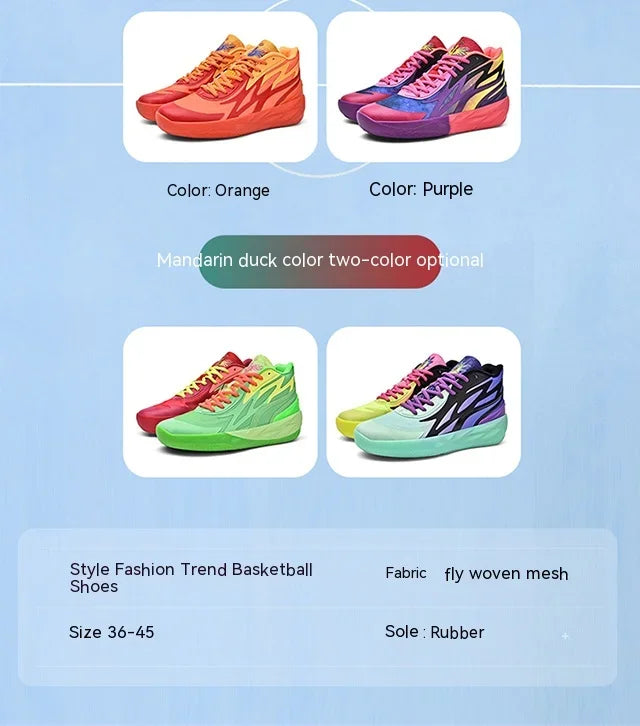 Lamelo Ball 2 Generation Basketball Shoes Actual Combat Non-slip New Sports Shoes for Men and Women