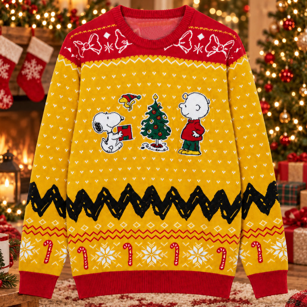 Snoopy And Charlie Brown Christmas Tree 2026 Ugly Christmas Sweater for Peanuts Fans