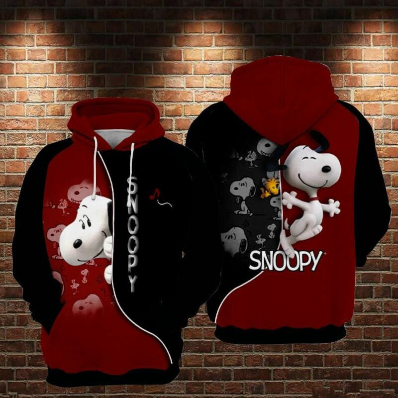 Snoopy Dog Over Print 3d Hoodie Zip Hoodie