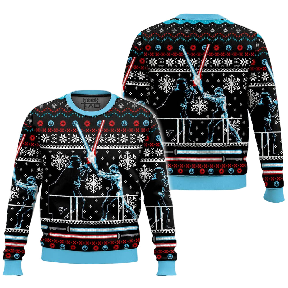 Star Wars, Lightsaber Duel Faux Ugly Christmas Sweater