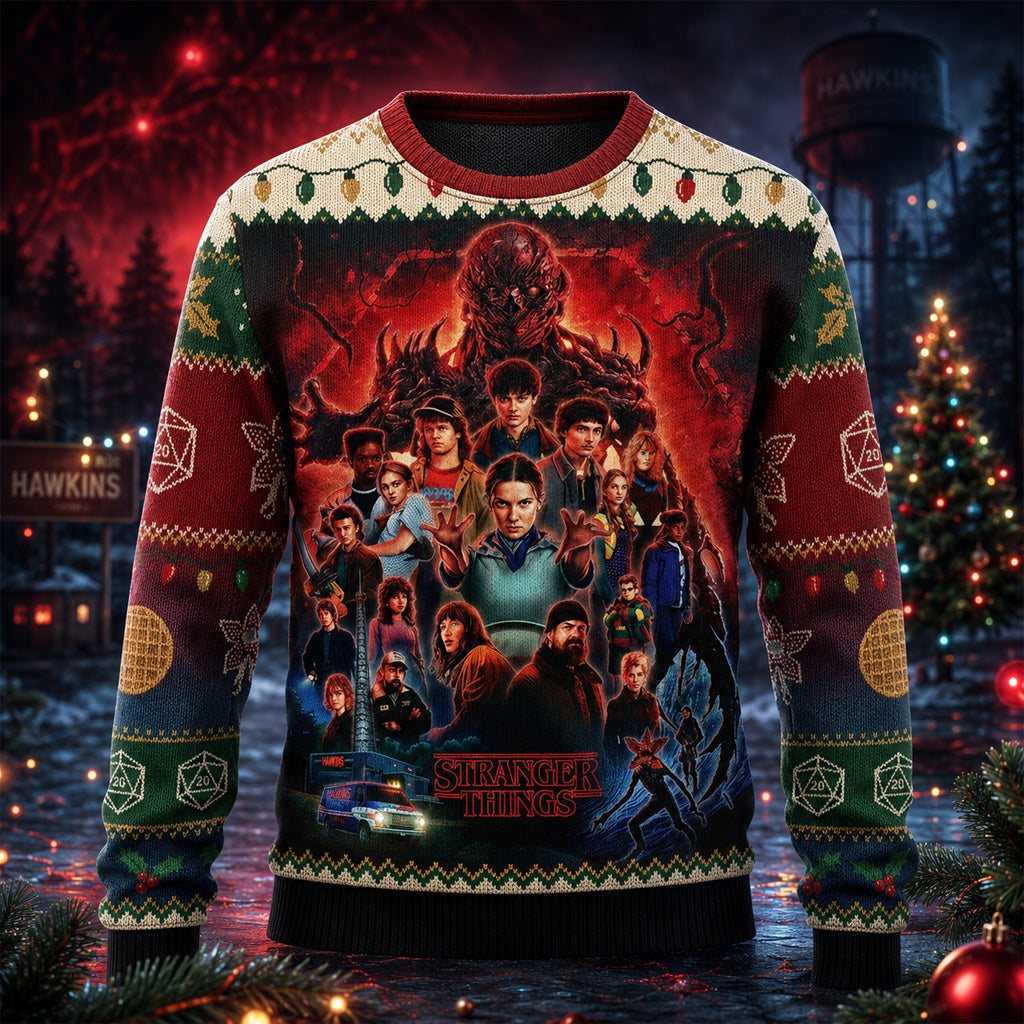 Stranger Things 5 The Last Fights All Characters Ugly Christmas Sweater 2026 for Stranger Things Fans