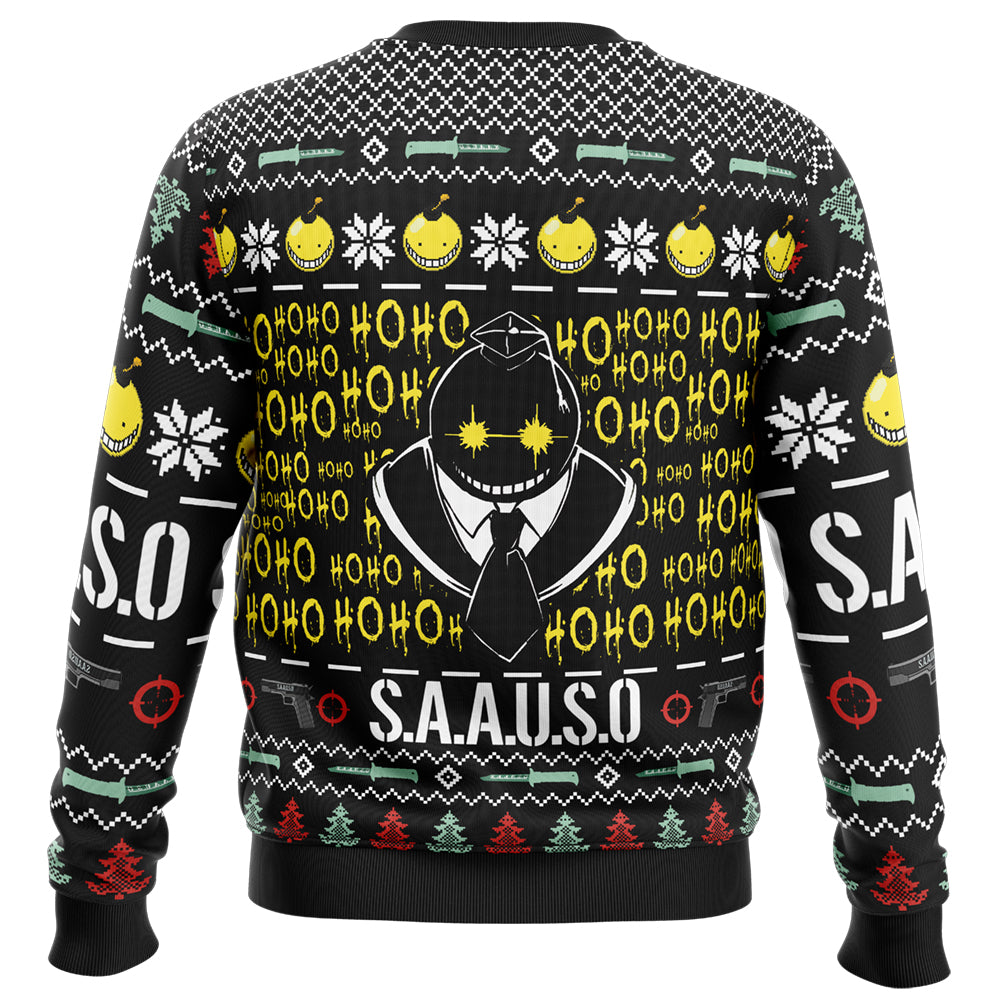 Study Hard Shoot Well Assassination Classroom Ugly Christmas Sweater