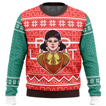 Squid Game Red Light Green Light Doll Ugly Christmas Sweater