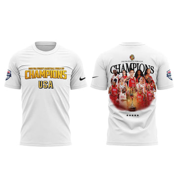 Team USA 2026 FIBA World Cup Champions White Graphic Shirt for Basketball Fans