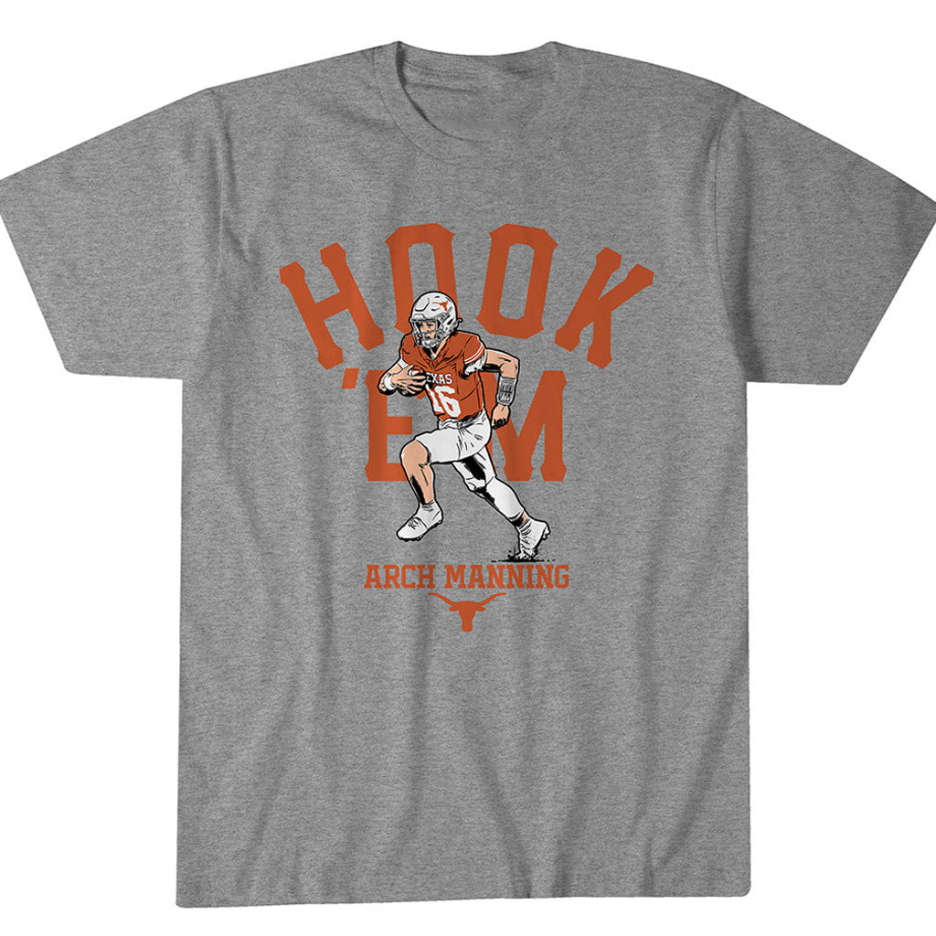 Texas Longhorns Arch Manning Hook 'Em Graphic Shirt for College Football Fans