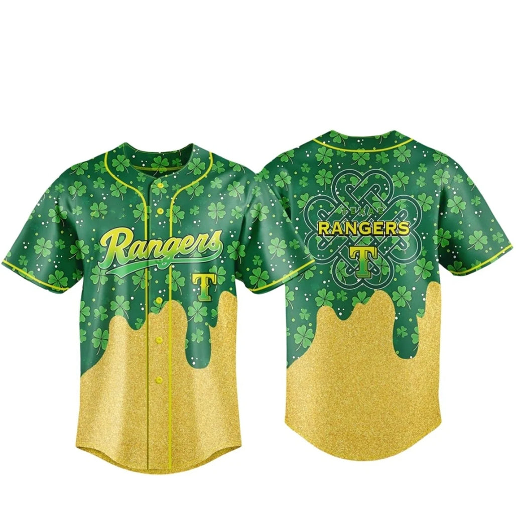 Texas Rangers Happy St Patrick’s Day 2026 Baseball Jersey