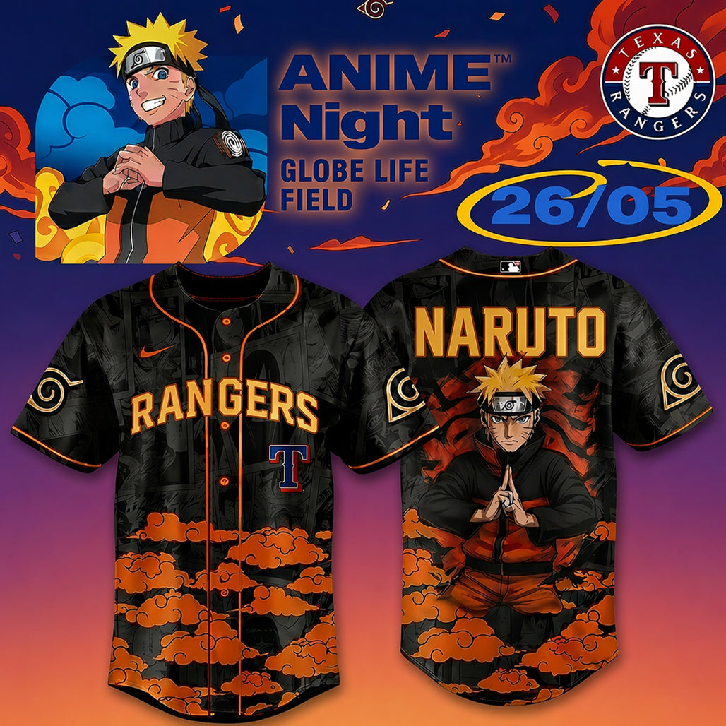 Texas Rangers Naruto Anime Night 2026 Baseball Jersey