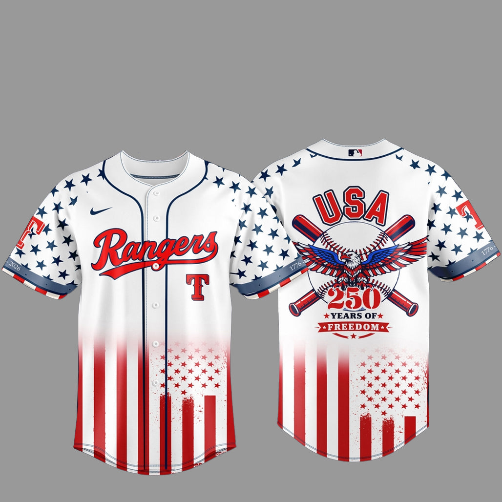 Texas Rangers 250th Anniversary of The United States 2026 White Baseball Jersey