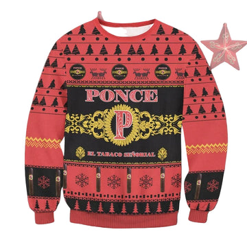 The Ponce Cigars 3D Ugly Christmas Sweater