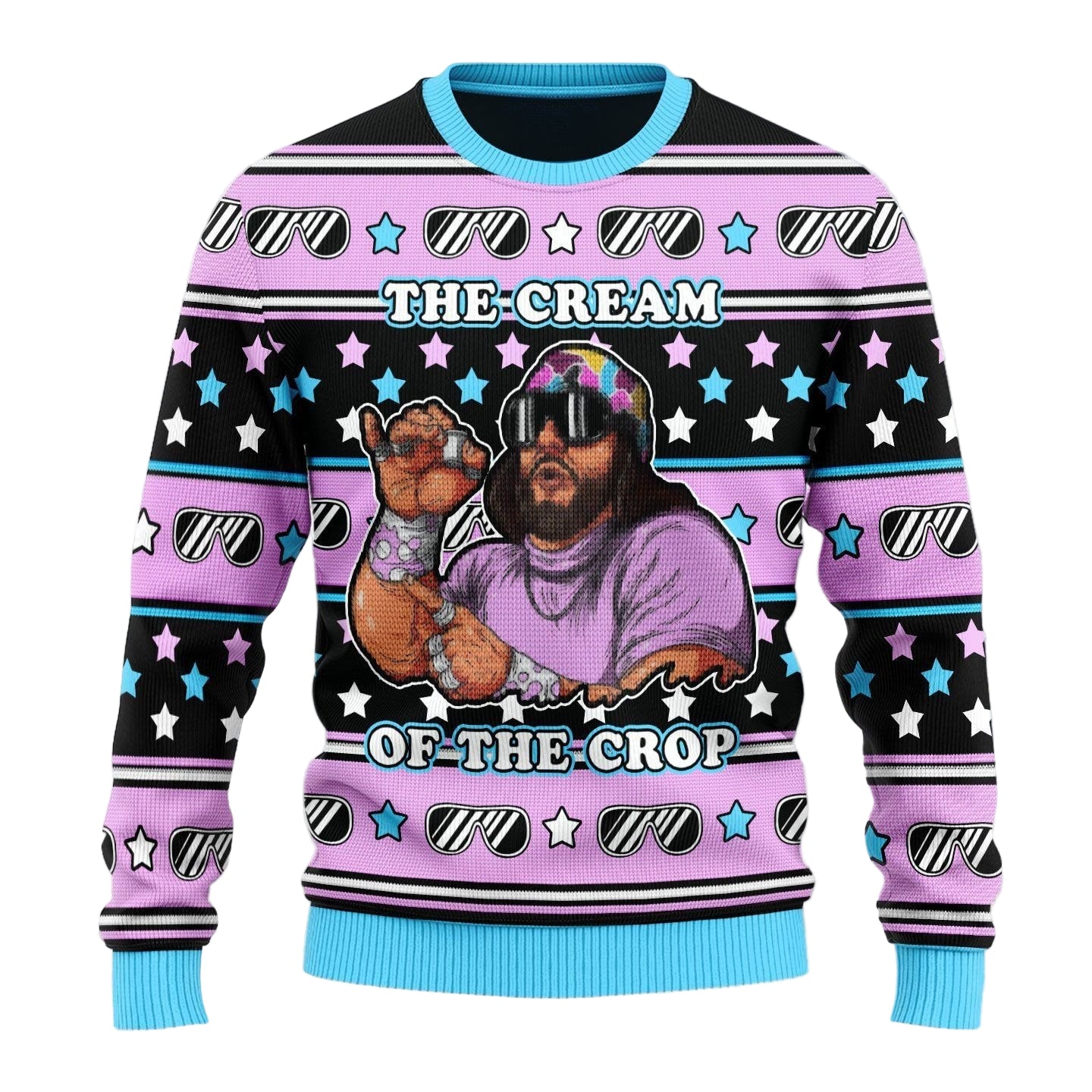 The Cream Of The Crop Macho Man Ugly Christmas Sweater, All Over Print