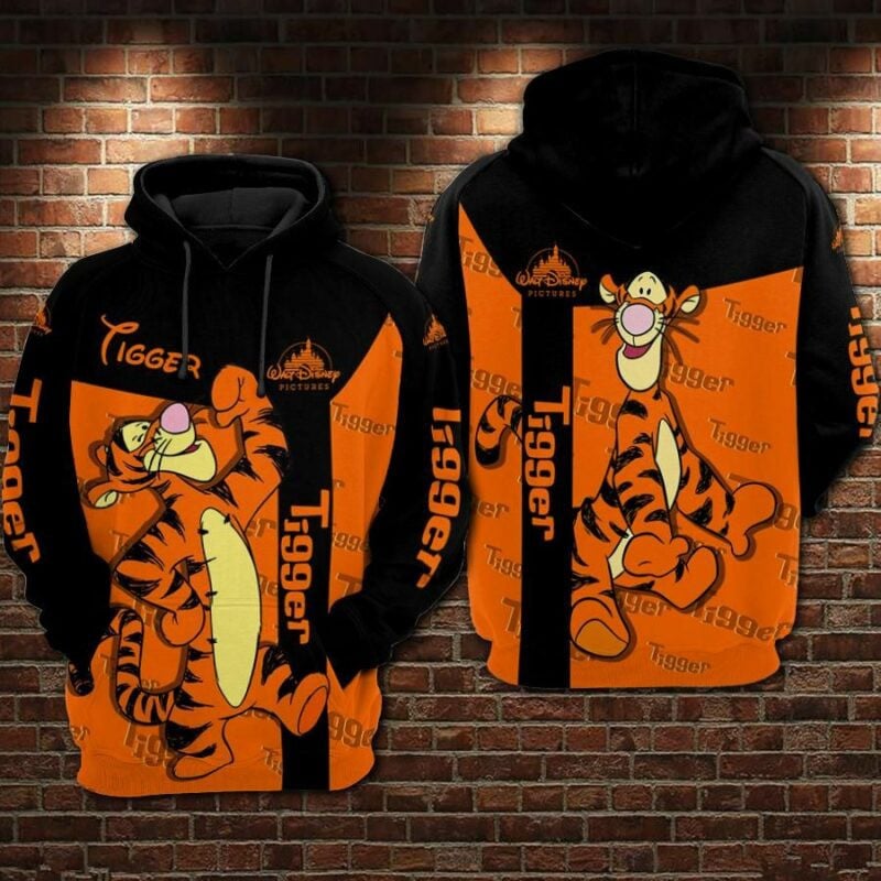 Tigger Cartoon Winnie The Pooh Movies Disney 1 Over Print 3d Hoodie Zip Hoodie