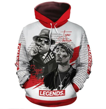 Tupac Ft Biggie Magazine Art All Over 3d Hoodie Zip Hoodie