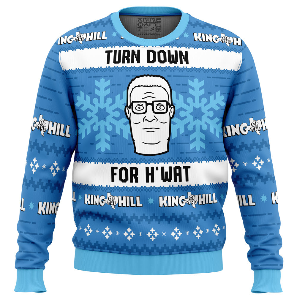 Turn Down For H'wat King of The Hill Ugly Christmas Sweater